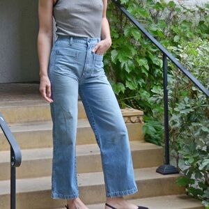 Doen Newport denim flare sailor jeans IN ALBION WASH